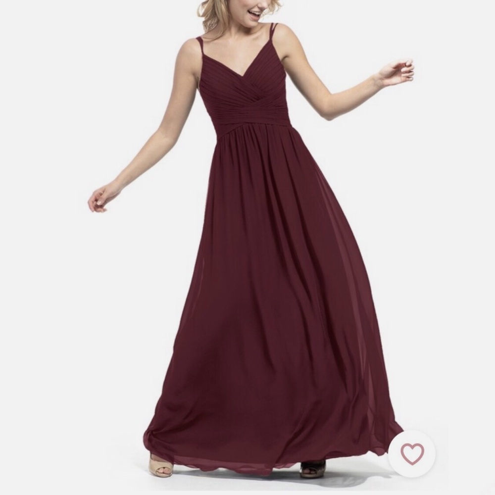 Azazie BLAKE Cabernet Gown - Bridesmaid Dress w/ Spaghetti Straps and Zips Up